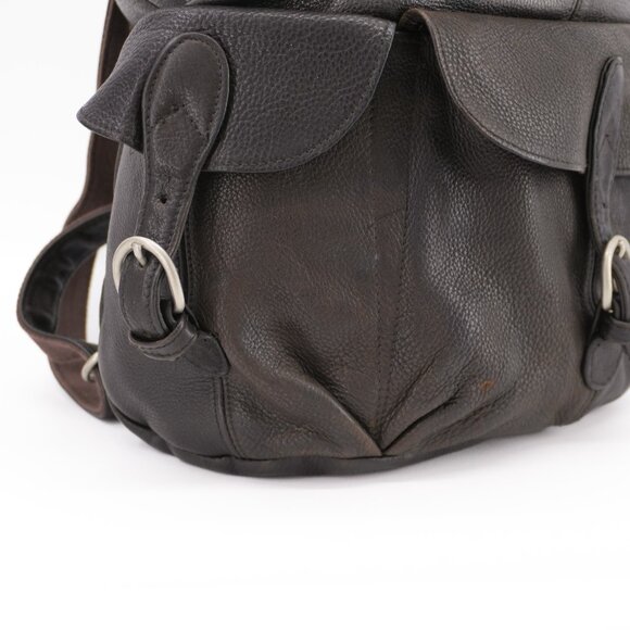 Vintage BROWN Leather Backpack Unisex School Travel Bag Rucksack - Picture 6 of 8